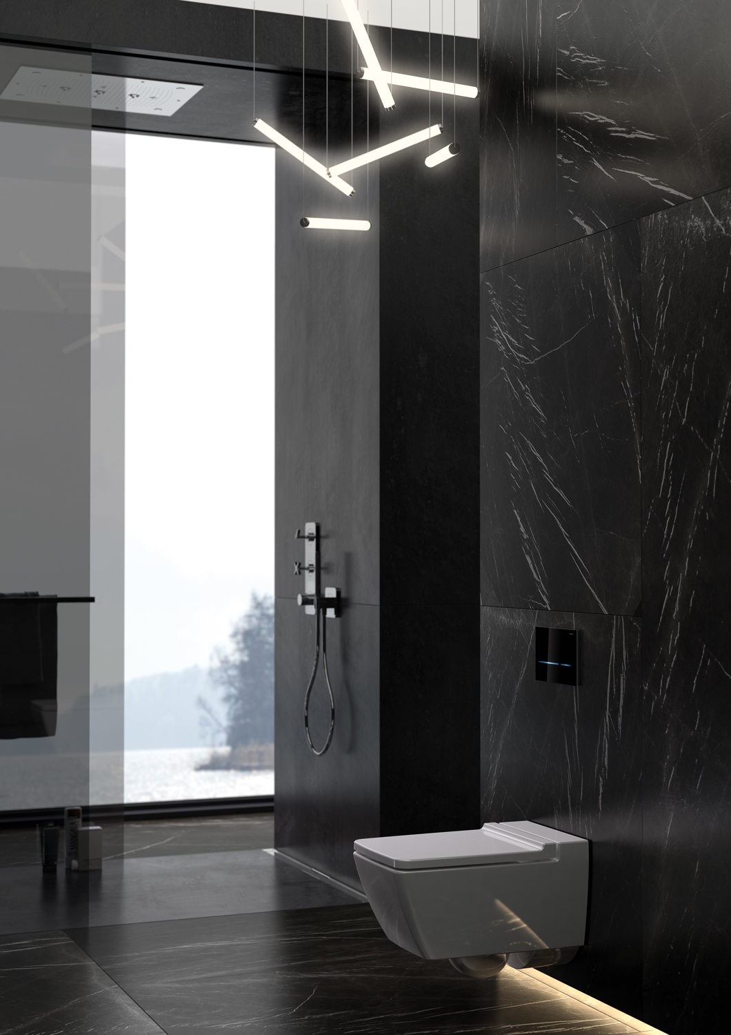 Vi blir stadig mer opptatt av &aring; integrere funksjonalitet og estetikk. Med ber&oslash;ringsfrie betjeningsplater f&aring;r du begge deler i &eacute;n og samme plate. (Foto: Geberit)