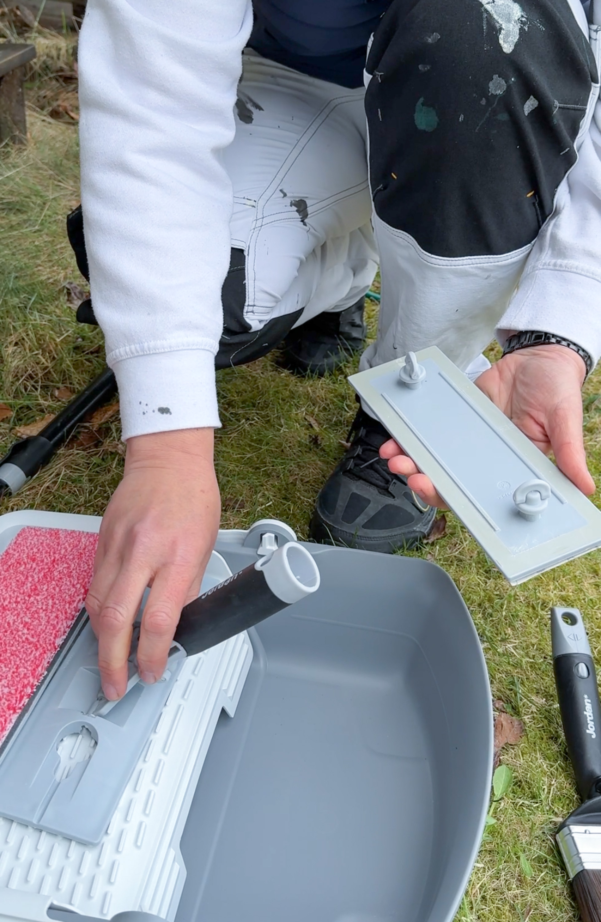 Slipebrettet skrus av, EasyPaden skrus på.