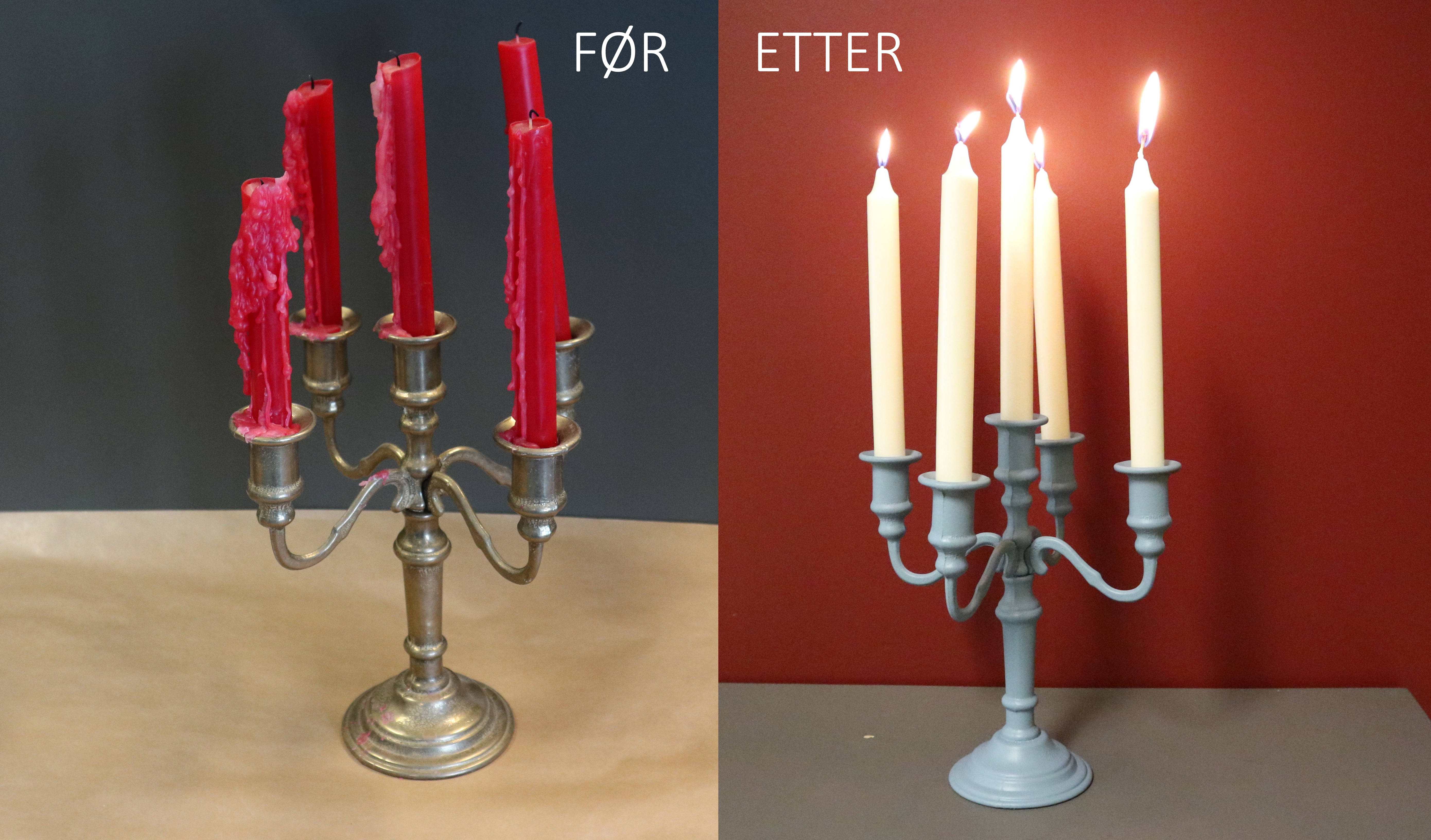 Slik fornyer du en lysestake med spraymaling