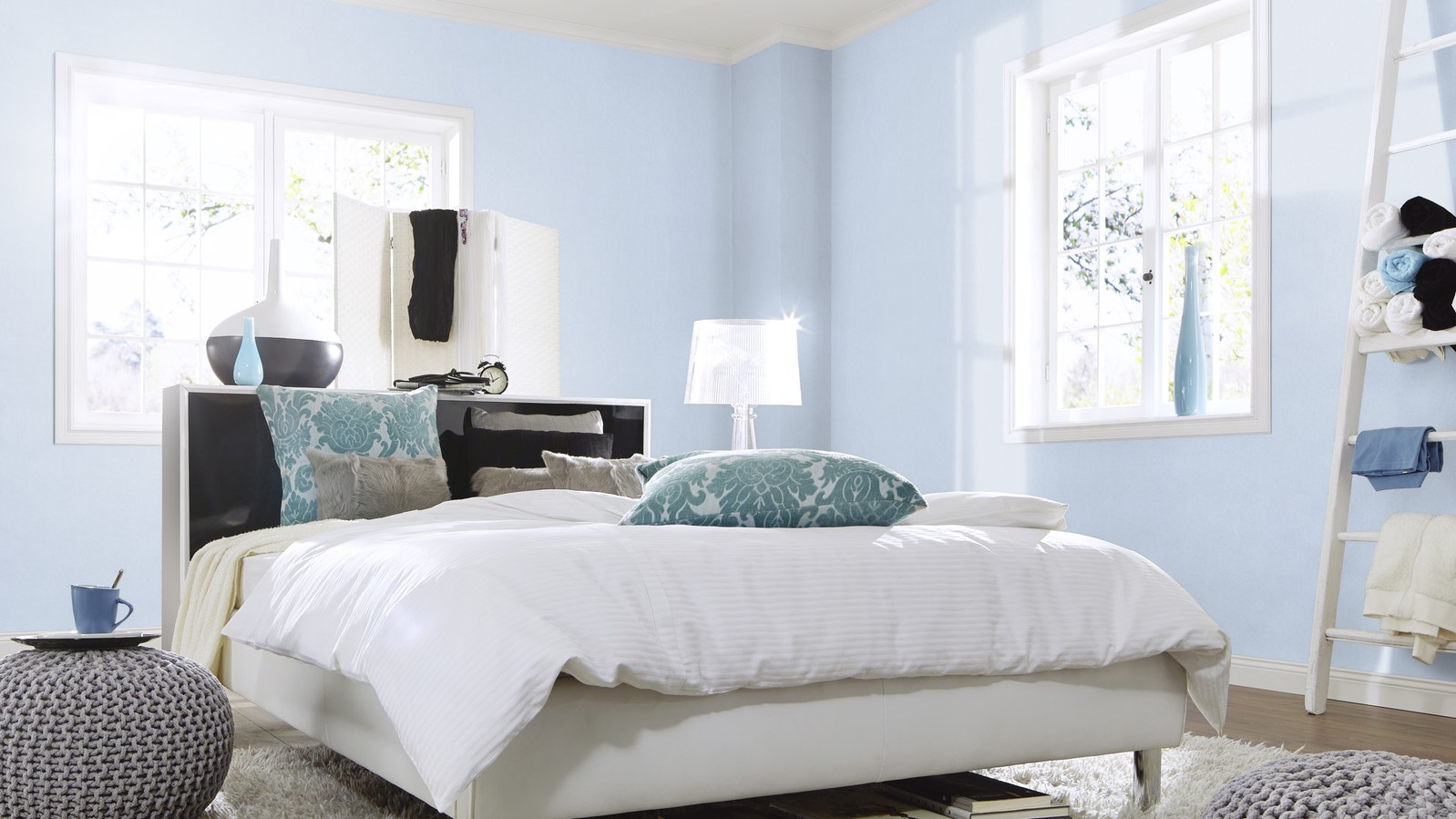 Blått på soverommet