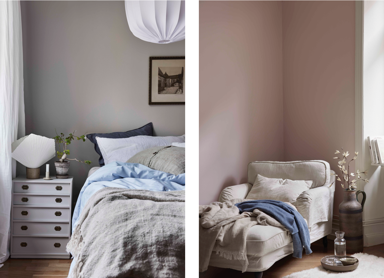 Stue med lyse, varme farger fra Beckers