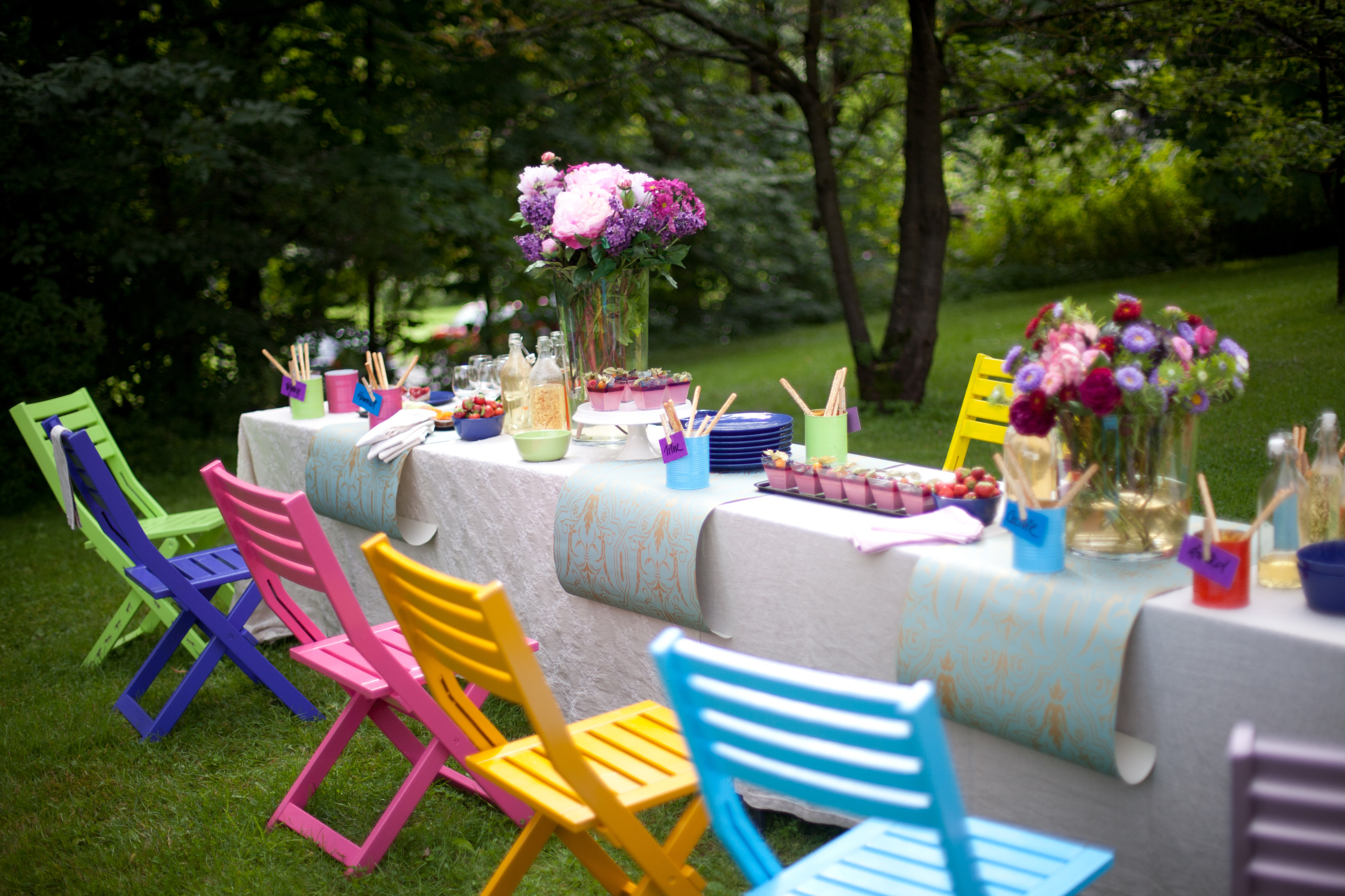 Hagestoler i forskjellige farger