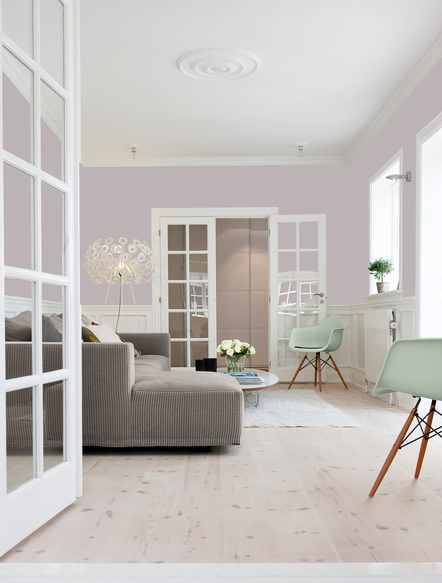 Den lilla fargen er feminin, og kan brukes for å myke opp et ellers maskulint interiør.