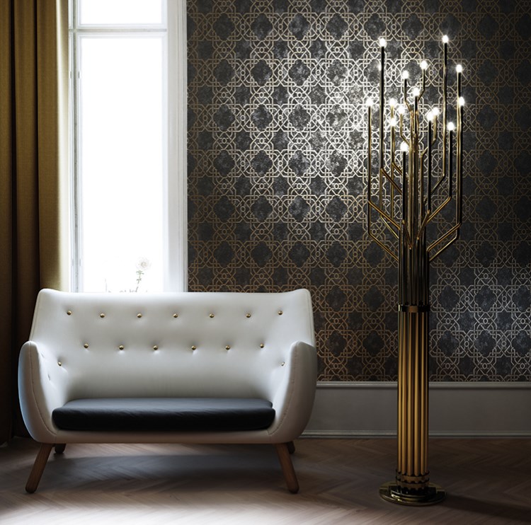 Eksklusivt tapet sort og gull