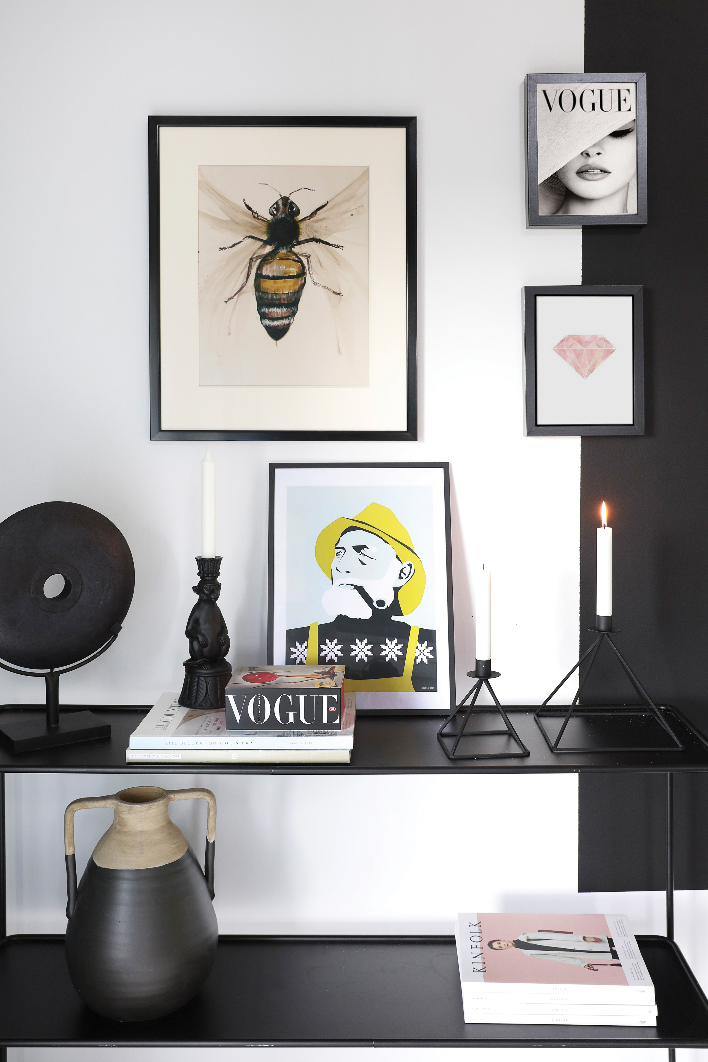 Sort og hvitt veggplater