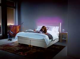 Belysningen kan brukes for å skape ekstra trivsel på soverommet.
