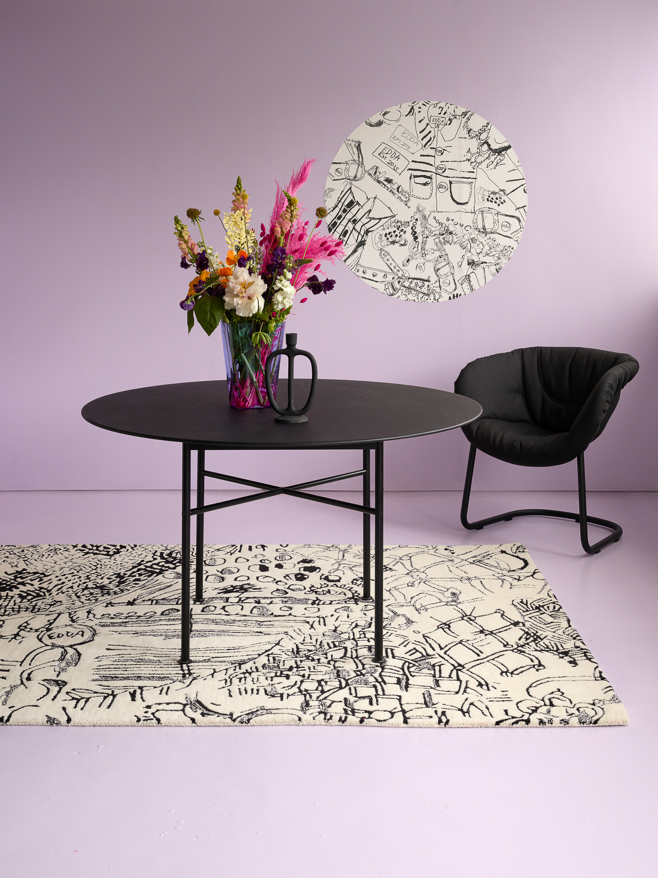 Teppe og tapet fra kolleksjonen EDDA, Storeys og InHouse, Styling Christine Herra.