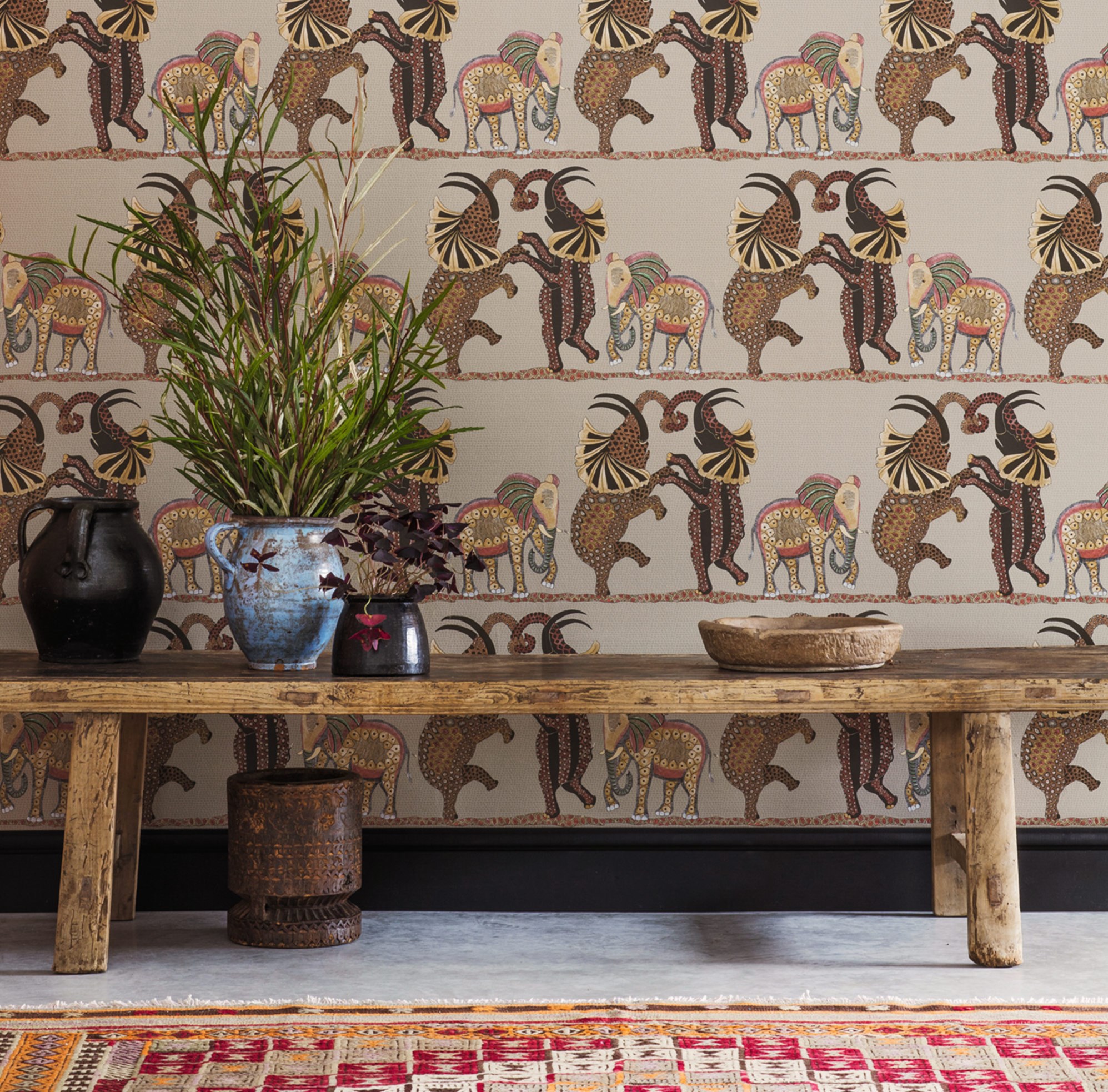 Safari-tapet i gangen