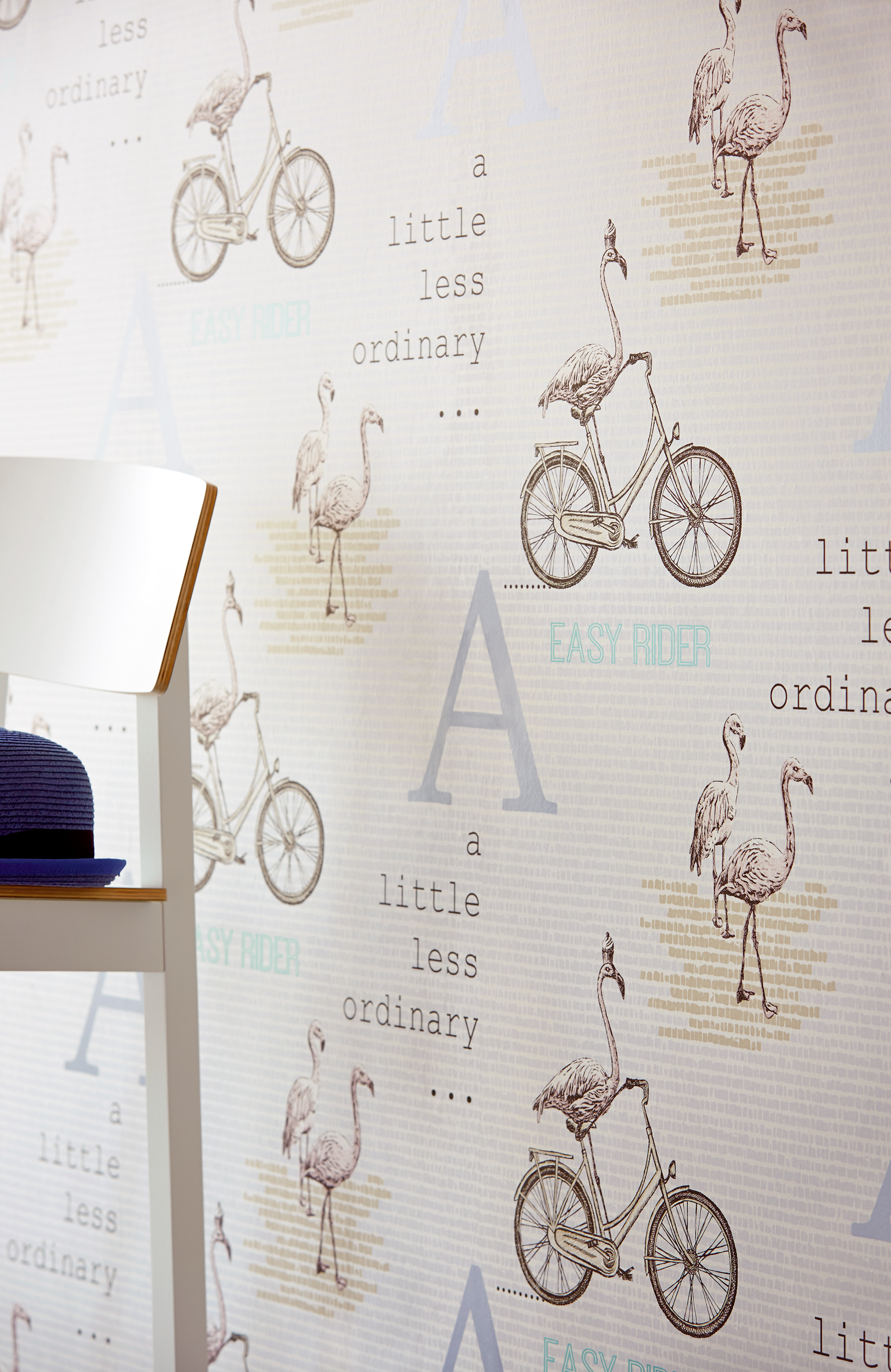 Flamingo på sykkeltur, fra Eijffingers kolleksjon, for den som vil ha en litt humoristisk variant.