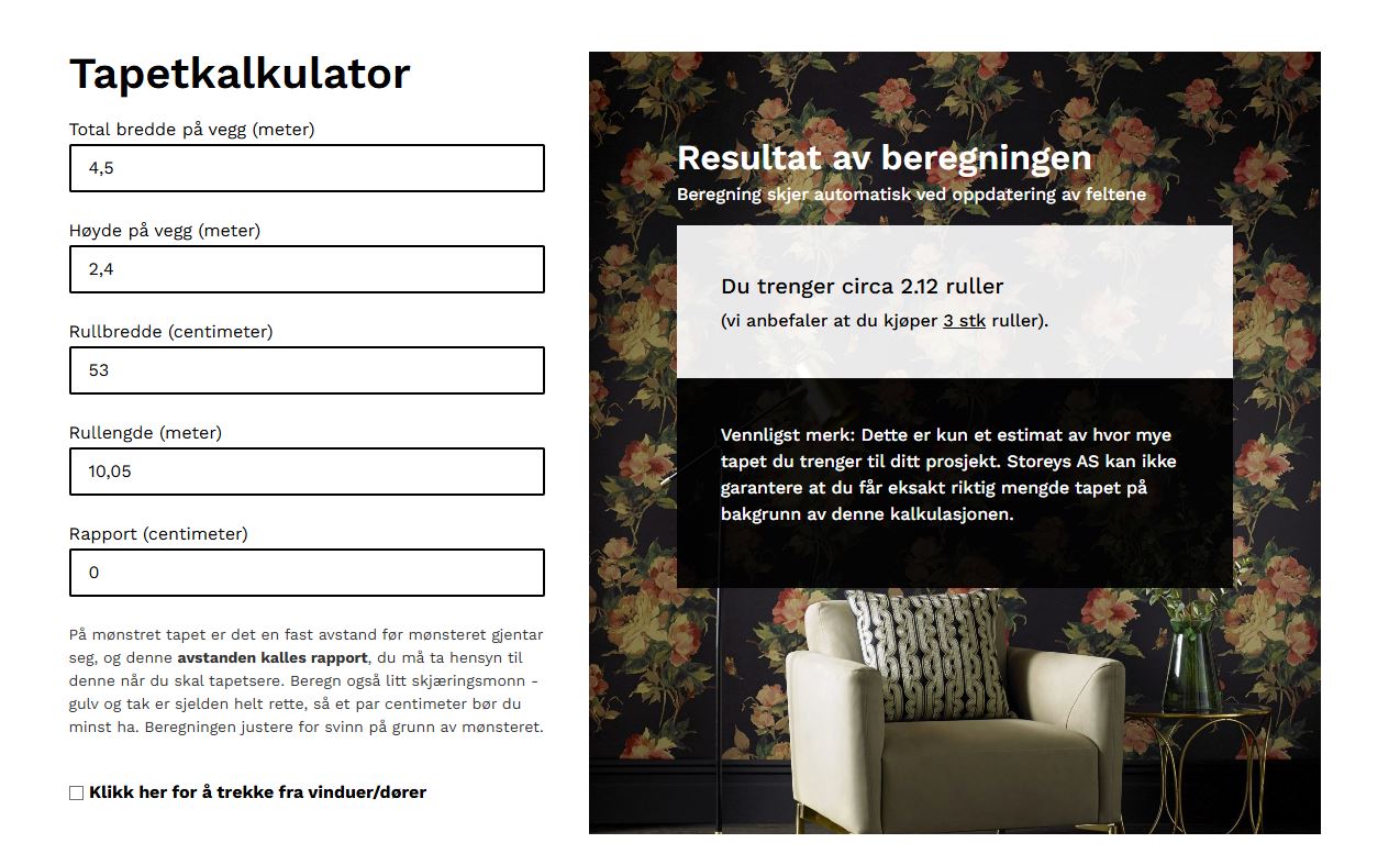 tapetsering med Morris-tapet på vegg med radiator