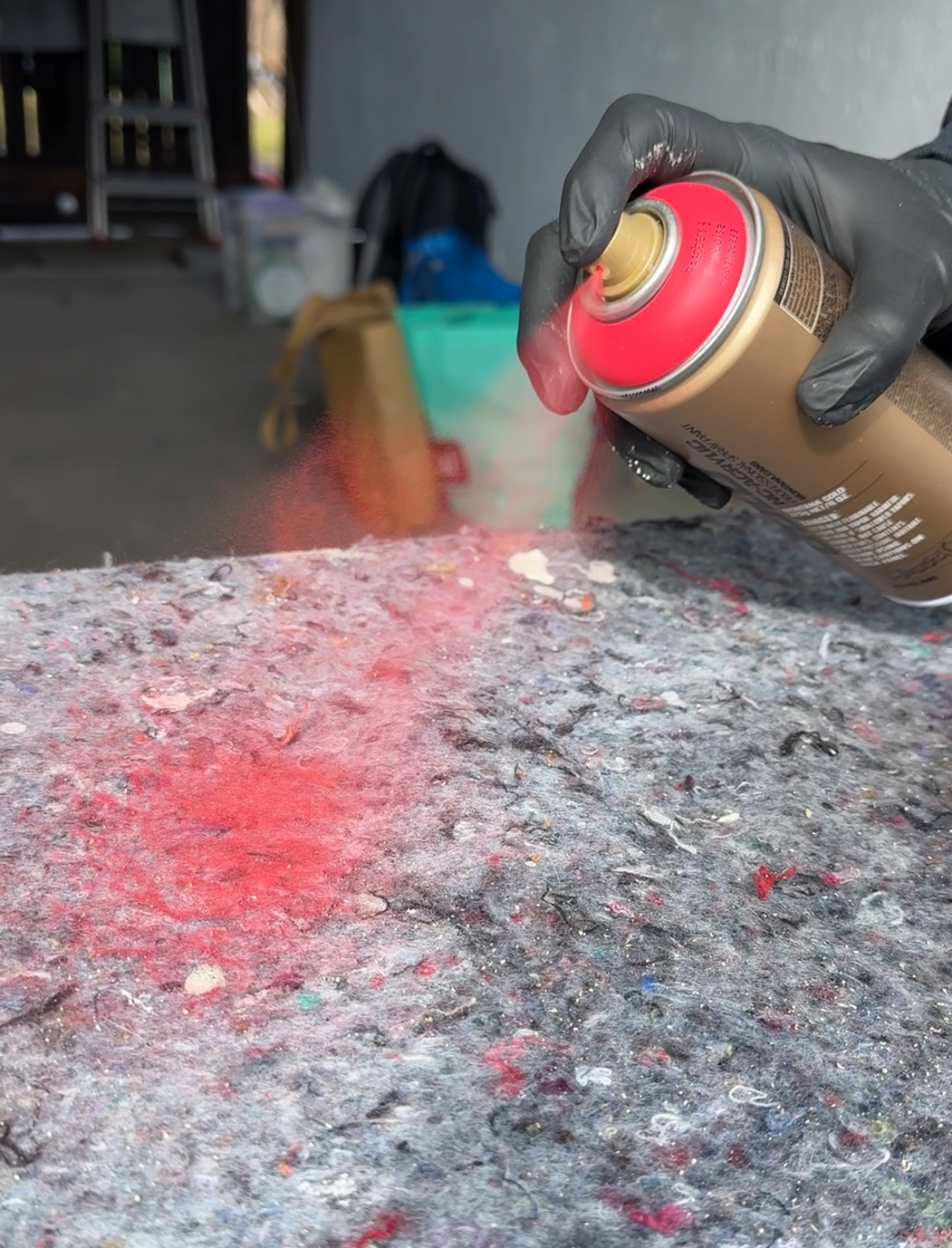 Spraymaling med farge, testspray