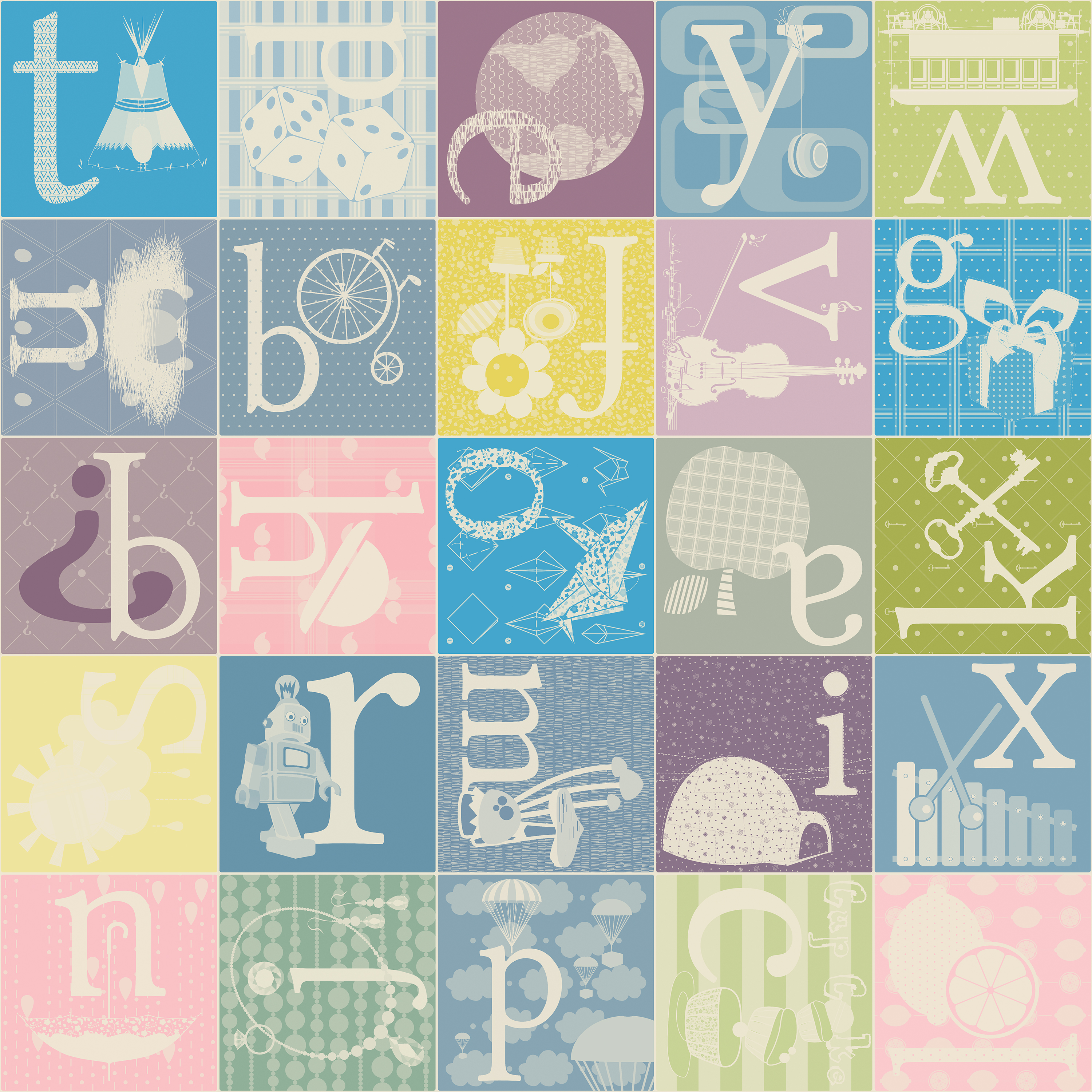 Morsomt mønster i fine farger.