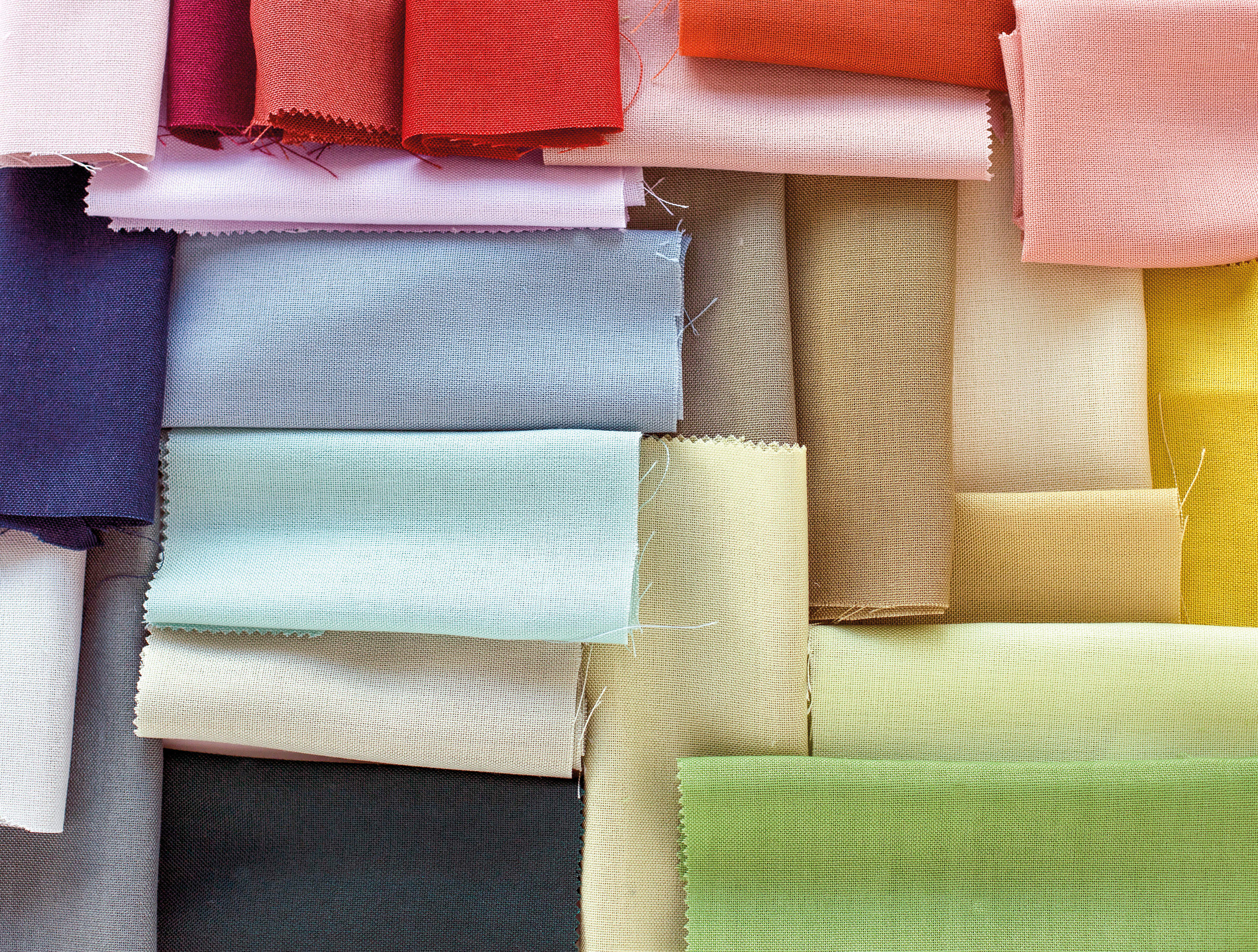 Tekstiler ensfarget i friske pastellfarger