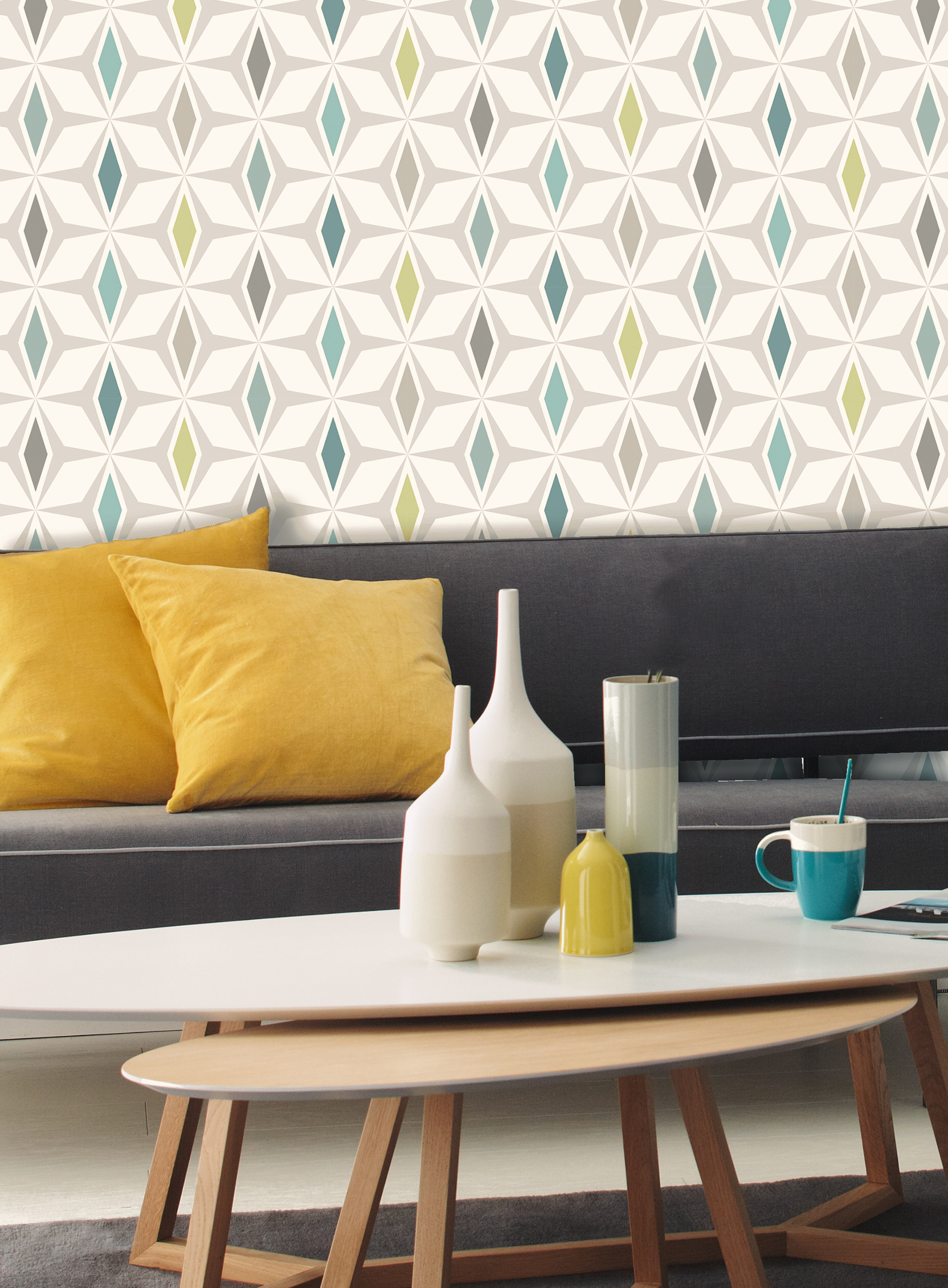 TO I ETT: Når tapetet er valgt, har du en rød tråd for stil og farger. (Foto: Storeys)