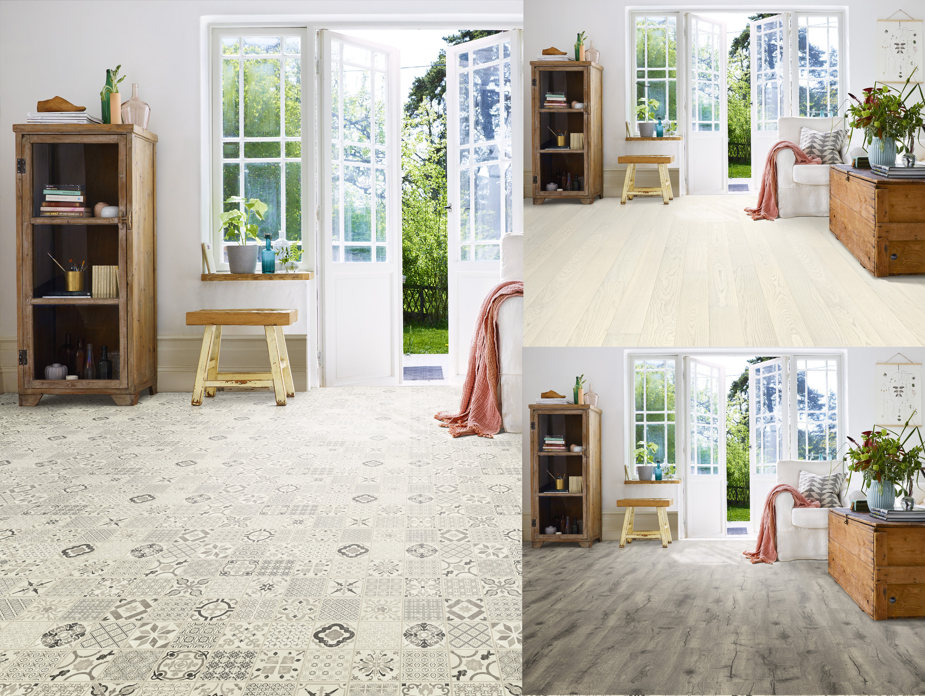 Se forskjellen: Ett rom, tre gulv