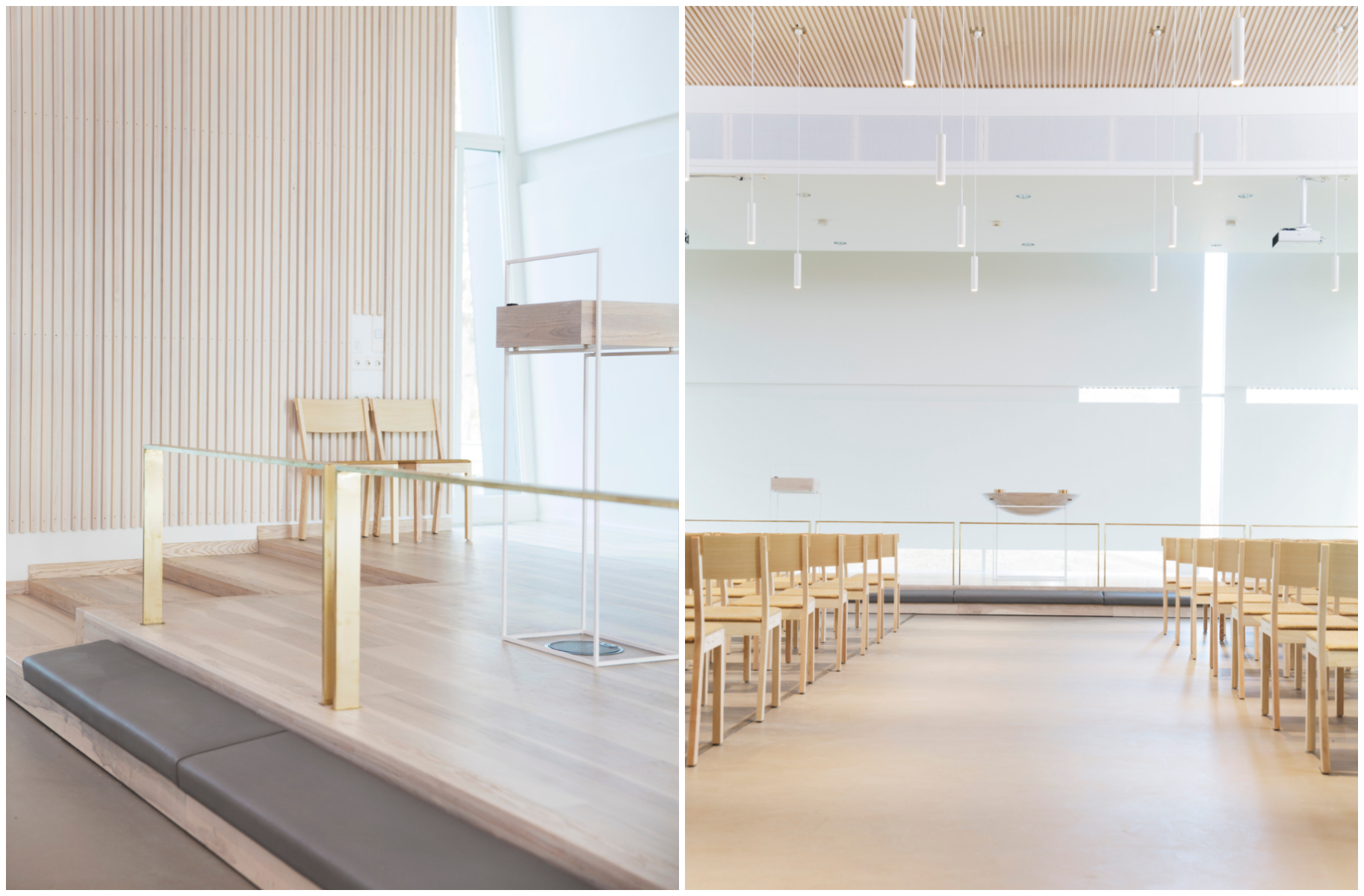 Grinilund kirke i lyst tre