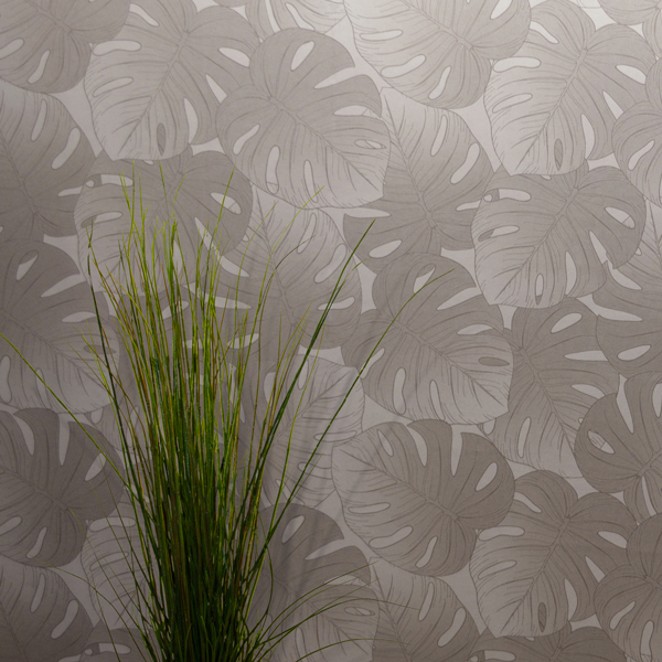 Er du redd det blir for mye farge, finnes det grønne planter i grått også. Dette er Tropicana fra Fantasi Interiør.