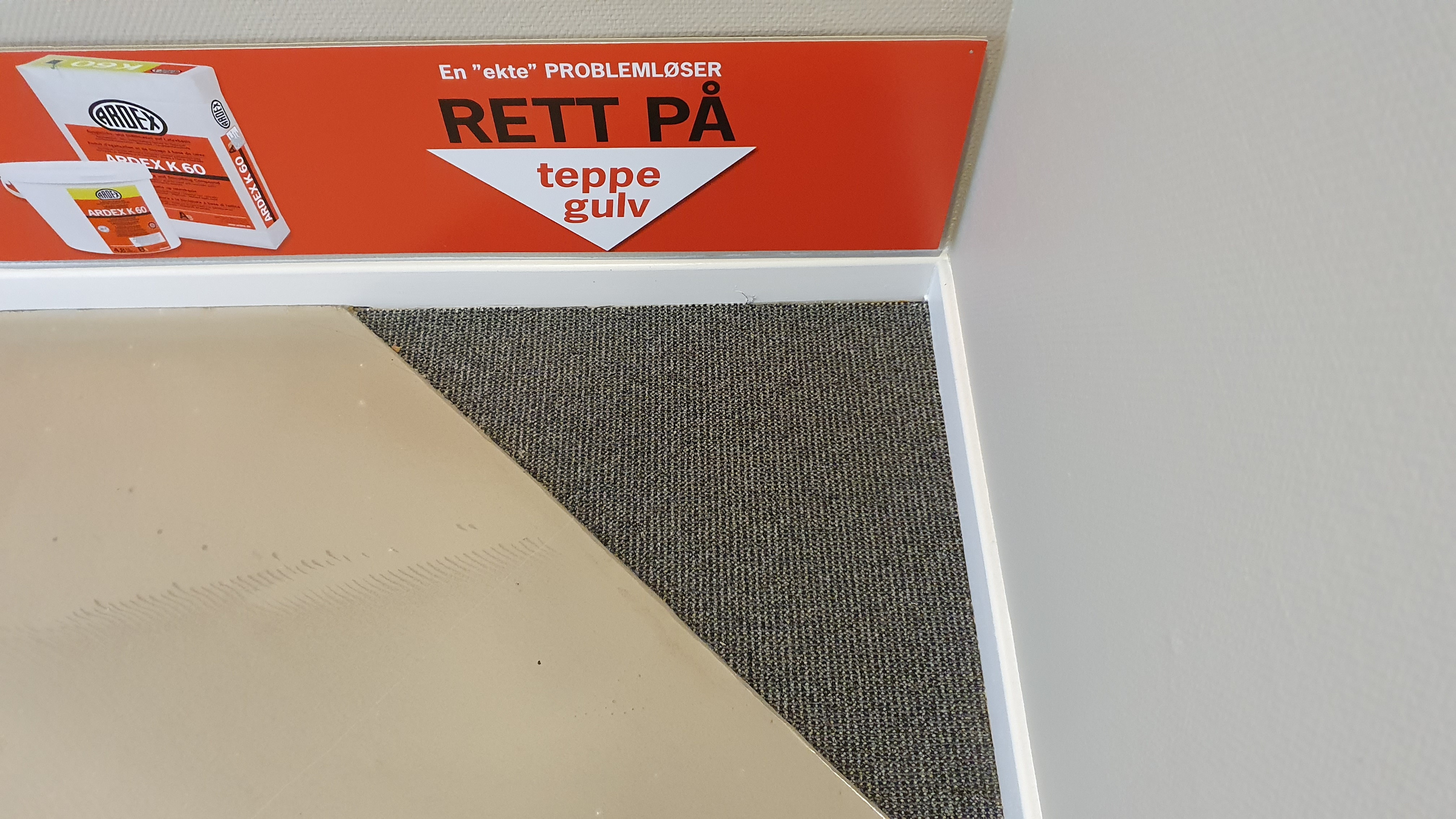 Teppegulv med savrettingsmasse