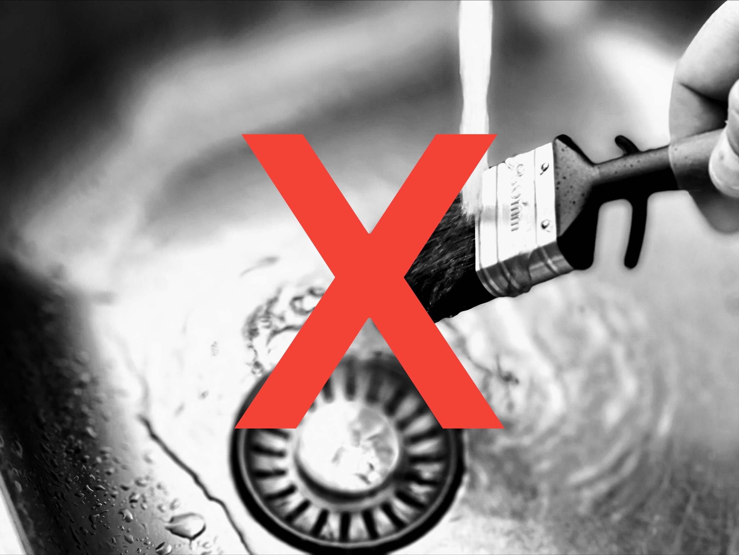 Unngå å skylle maleverktøyet i vasken!