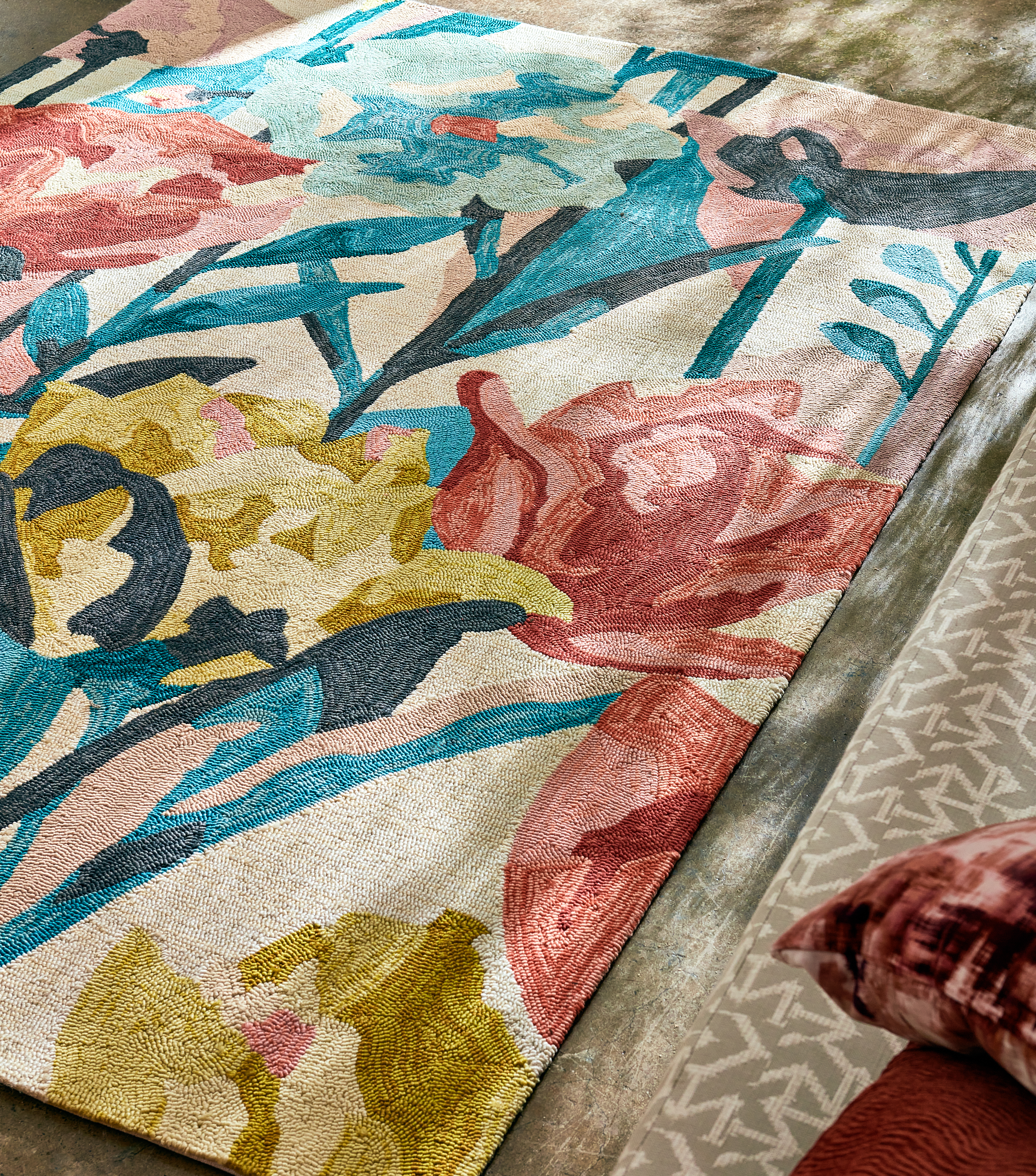 fargerik mønster teppe