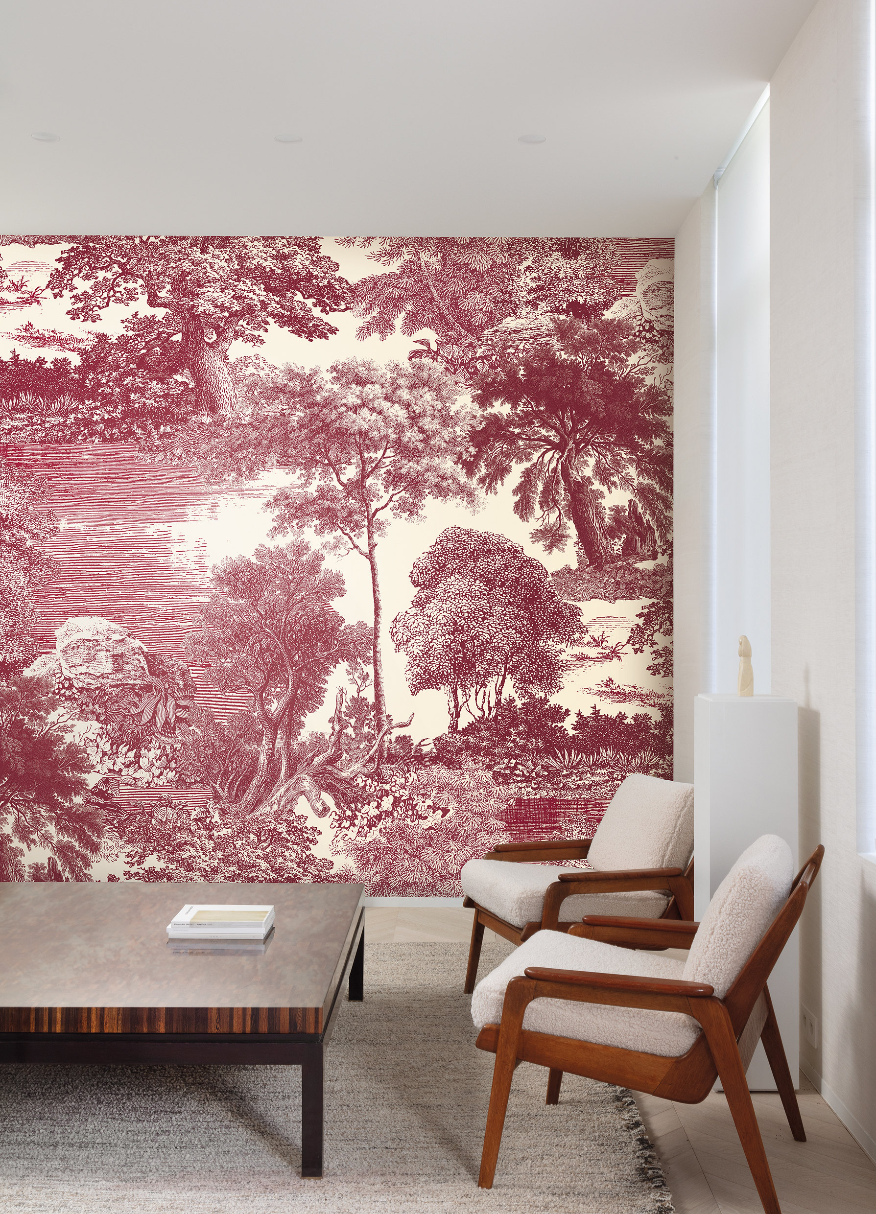 vegg tapet mønster rom rødt
