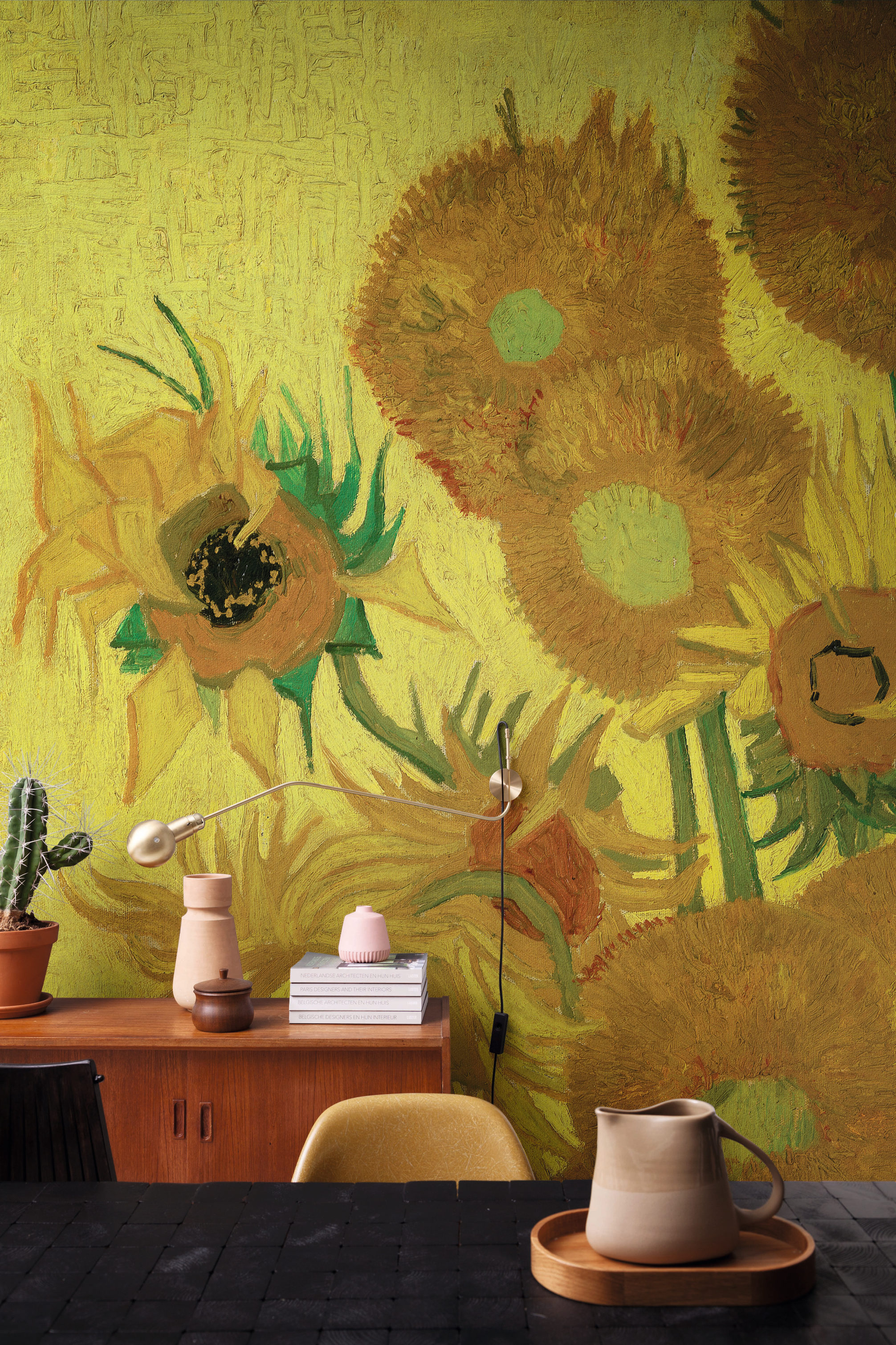 Van Gogh solsikker på tapet