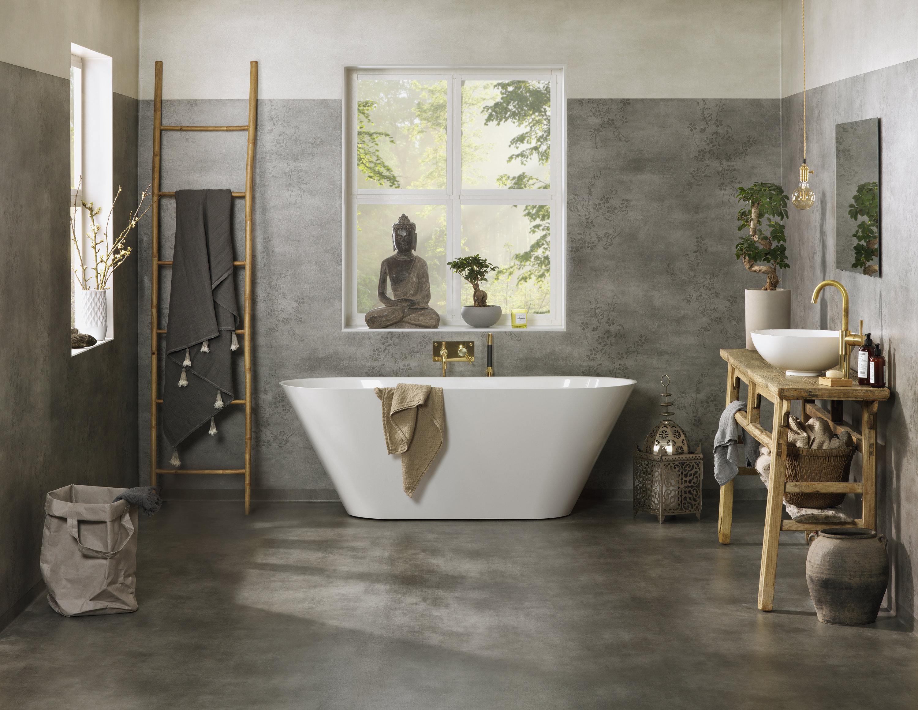 Trendy vinyl på badet