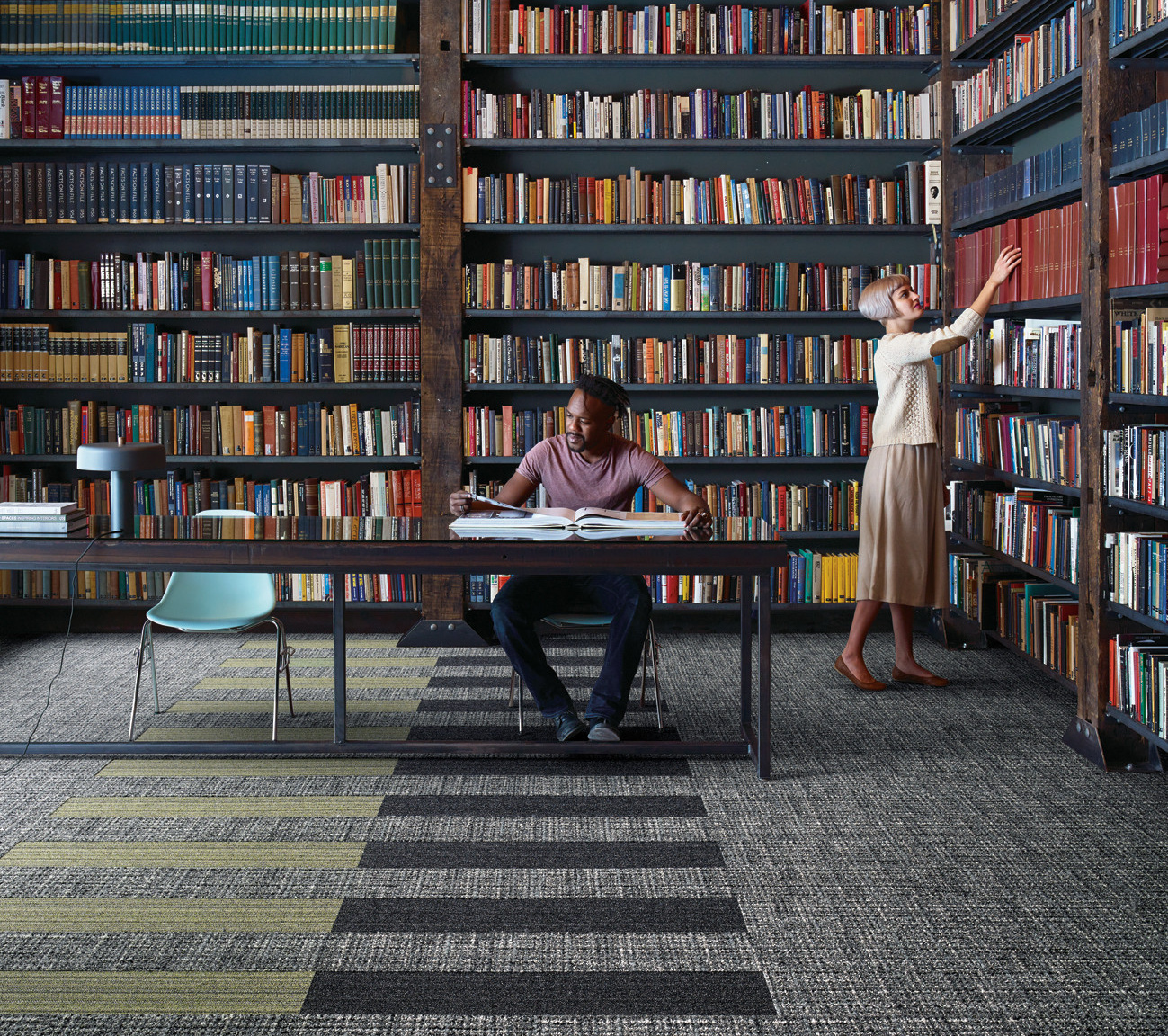 De nye teppeflisene er laget av 100 prosent resirkulert nylon.  