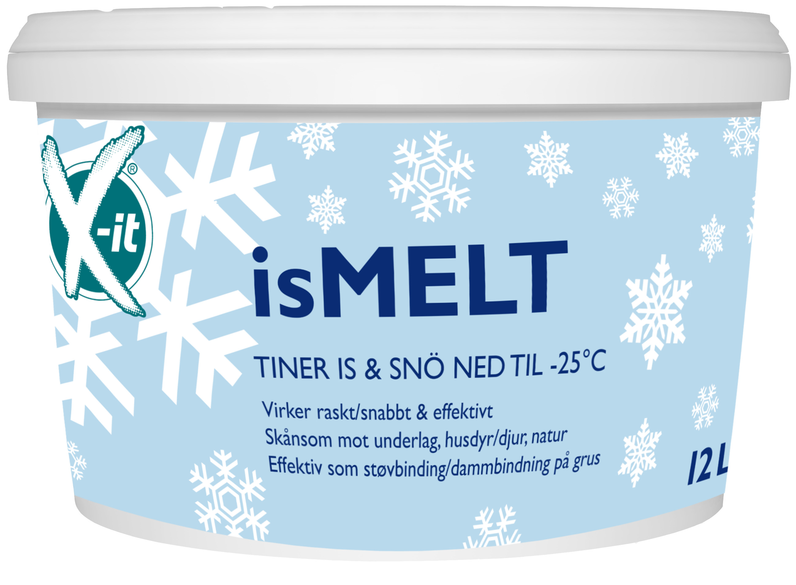 SMART SMELTER: X-it isMELT fra Krefting s&oslash;rger blant annet for at tynne islag forsvinner. Produktet inneholder ikke salt og avgir ingen merker.